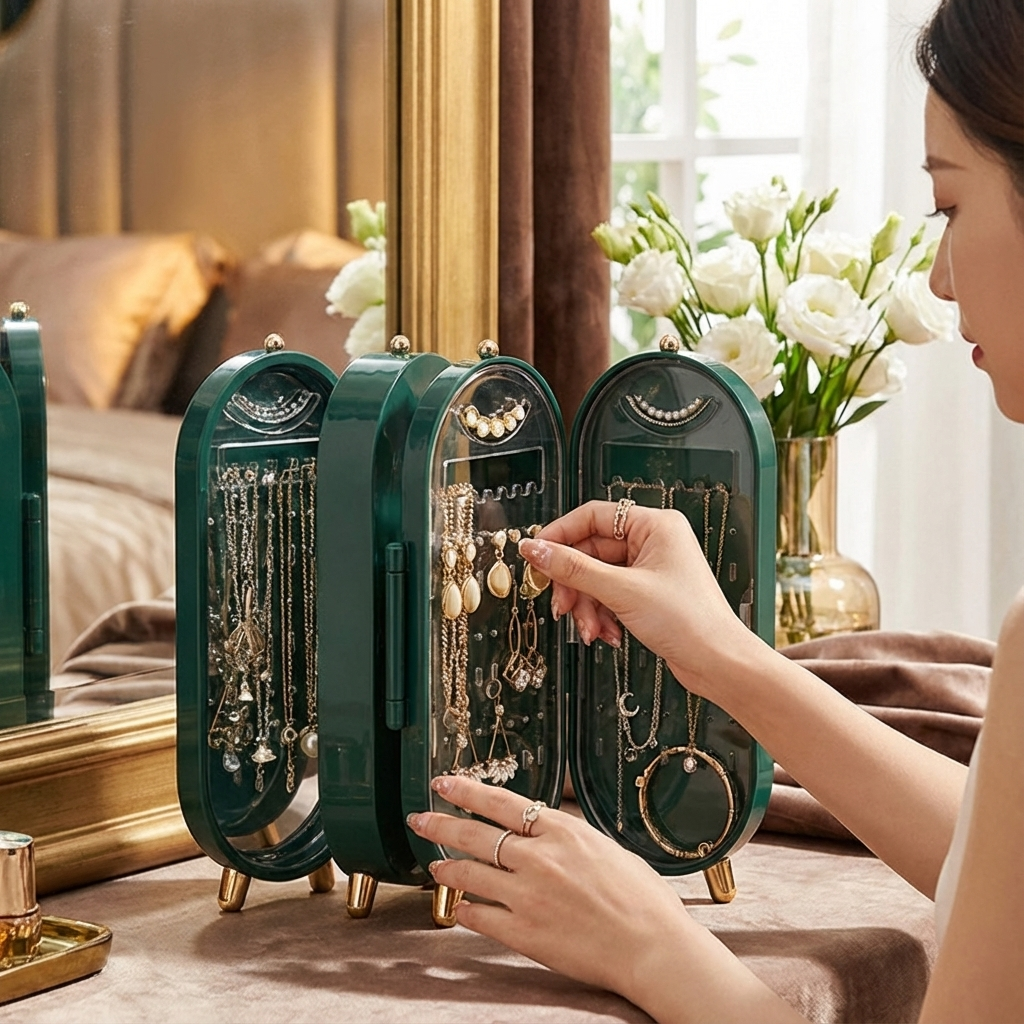 Elegant Jewelry Organizer with Mirror